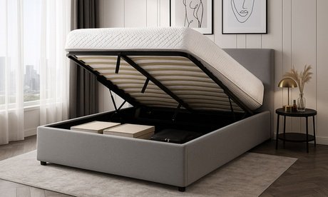 Bett: 90 x 190 cm / Dunkelgrau / Mit Matratze