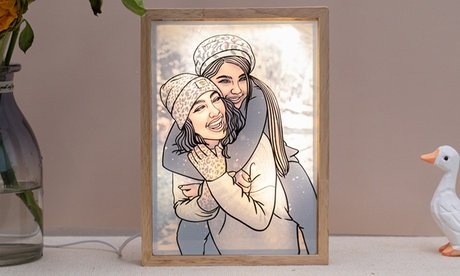 2x Personalisiertes Foto-Lichtgemälde mit LED-Rahmen nach Wahl