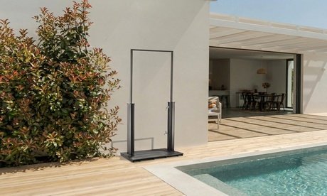 Home Deluxe Solardusche mit Bodenplatte PAROS in Anthrazit