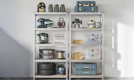 2-er-Set Höhenverstellbare robuste Metallregale: 180 x 60 x 40