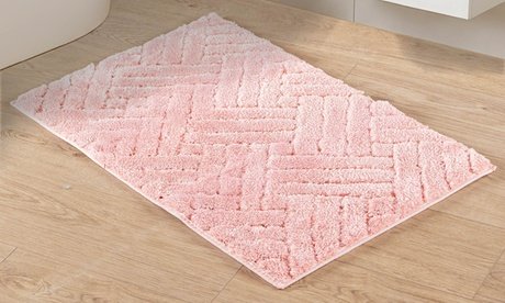 Badematte mit geometrischem Muster: 50 x 80 cm / Salbeigrün