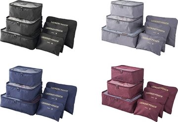 6-teiliges Koffer-Organizer-Set: 1 / Schwarz