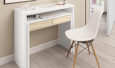 Ausziehbarer Konsolentisch: Weiß