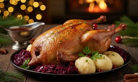 1 Weihnachtsente inkl. Beilagen zum Abholen für 2 Personen