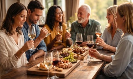 Für 4 Personen: Europäische Weinklassiker (4 Weine mit begleitender Brotauswahl)