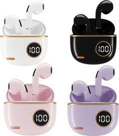 Drahtlose Bluetooth-Kopfhörer mit Ladecase: Rosa