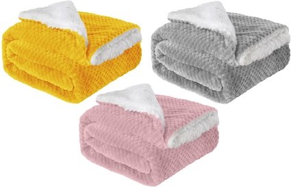 Kuschelige Decke aus Sherpa-Material: Doppelgröße / Rosa