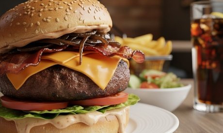 Klassik Burger inkl. Salat und Pommes frites für 1 Person (einlösbar am Phönixsee)