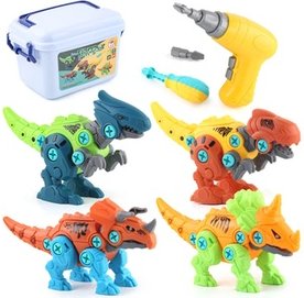 4er-Set Dinosaurier-Bauspielzeug: 1