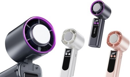 Handventilator: 2 / Normale Version / Weiß & Rosa