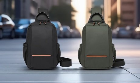 Umhänge-Brusttasche: Schwarz