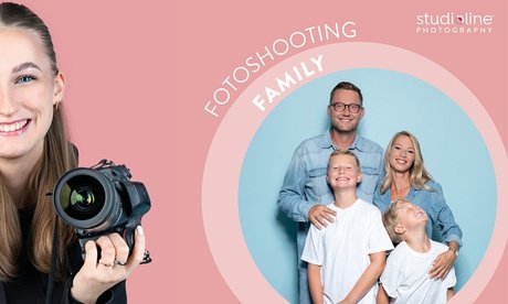 Inkl. 5 Bildern als Datei und Abzug: 60 Min. Family/Kids-Fotoshooting-Erlebnis + studioline Photography-Goldcard
