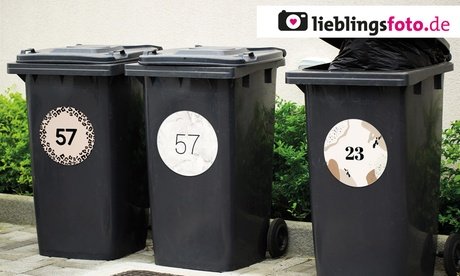 2x 20 cm personalisierbarer Mülltonnen-Aufkleber (zzgl. Versandkosten)