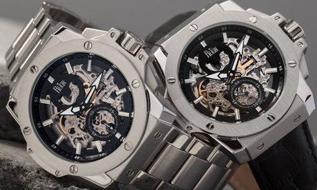 Thumbnail - Reign Commodus Automatik-Skelettuhr: Gold-Silber