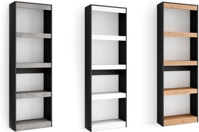 Bücherregal: Eiche-Schwarz