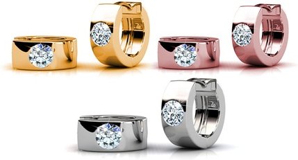 Huggie-Ohrringe: 1 / Roségold