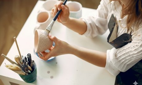 Für 1 Person: Keramik bemalen Tasse (einlöbsar Di.-Fr. Slot für 3 Stunden zwischen 12 und 14 Uhr)