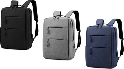 Reise-Rucksack mit USB-Port: Schwarz