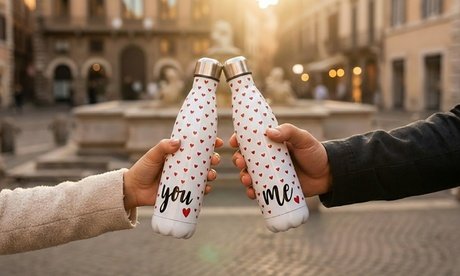 2er-Set Thermoflaschen 500 ml mit dem Aufschrift „you“ und „me“