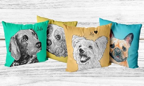 2x Personalisiertes Kissen mit Illustration des Haustiers (Versandkosten nicht inklusive)