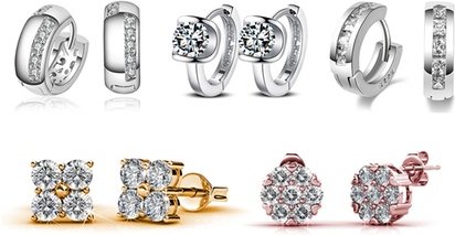 Ohrringe: Pave-Creolen / Silber