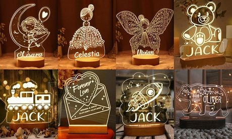 2x Design-Nachtlicht für Kinder mit Namen (Versandkosten nicht inklusive)