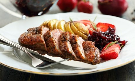 Für 2 Person: 3-Gänge-Menü mit halber Bauernente