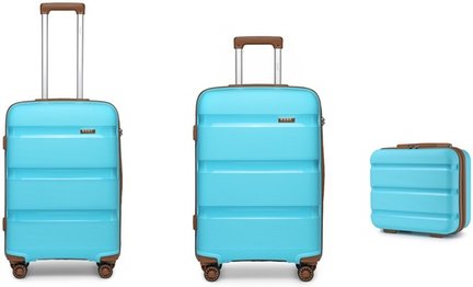 Reisekoffer: 14 Zoll / Blau-Braun
