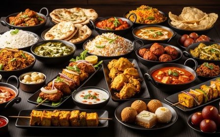 Für 4 Personen: Indisches 2-Gänge-Veggie-Menü mit Vor- und Hauptspeise