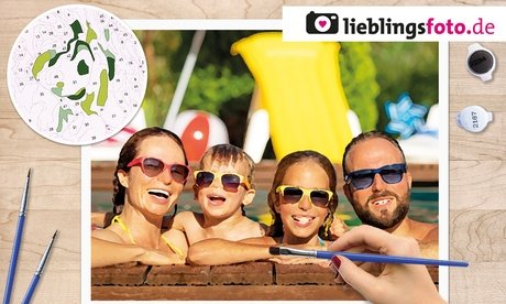 In 40 x 30 cm (für 36 Farben): Malen nach Zahlen – Vorlage mit personalisiertem Bild + ohne Rahmen (zzgl. Versandkosten)