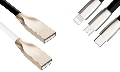 USB-C- Micro-USB- oder Lightning- Kabel: Micro-USB / Schwarz /2