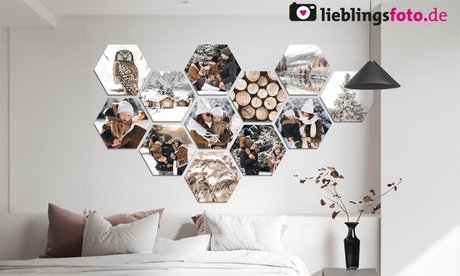 4er-Set: 27 x 23 cm (M) Hexagon-Foto (zzgl. 6 99 € Versand)