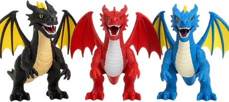 35 cm Feuerdrache mit Rauch- und Flügelbewegung: Blau