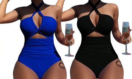 Badeanzug: Blau / Gr. L