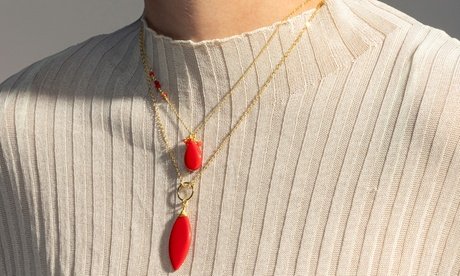 Collar de Coral acabado en oro amarillo 18K - Ayom