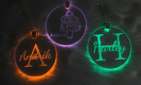 1x LED-Namenslichtkette mit 3 Ornamenten nach Wahl (Versandkosten nicht inklusive)