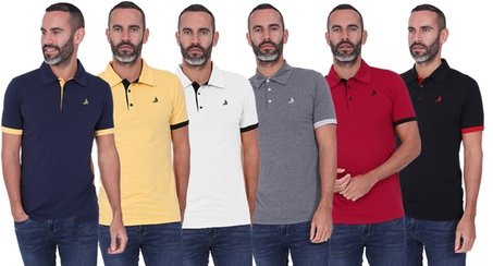 Poloshirts: Schwarz-Grau / Gr. L
