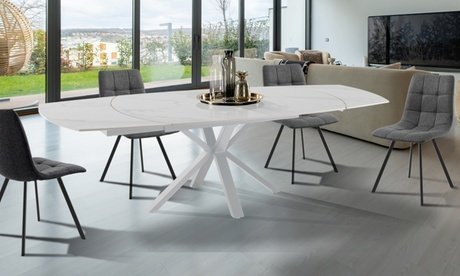 Oresteluchetta ausziehbarer Esstisch: Scranton / Schwarz-Schwarz