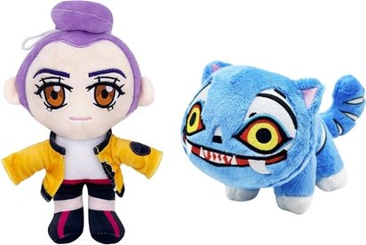 Plüsch-Figur inspiriert von K-pop Demon Hunters: Mädchen mit lila Haar