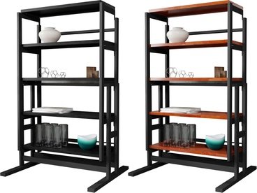 Umwandelbarer Regal-Tisch Blumie : 120 cm / Nussbaum