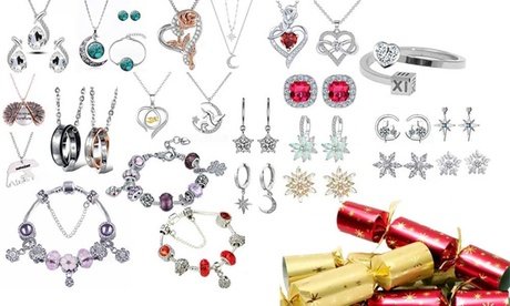 Weihnachts-Cracker mit Schmuck: 12er-Set