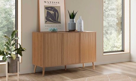 Sideboard mit 3 Türen „Lluvia”: Eiche