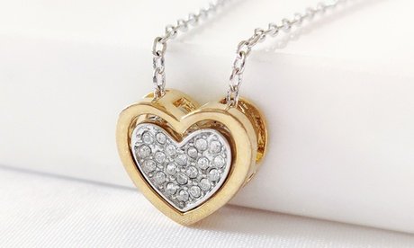 Herzketten-Schmuck-Set mit Swarovski®-Kristallen: 1 / Two Heart