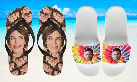 1x personalisierbare Flipflops oder Slippers mit Foto oder Text (zzgl. Versandkosten)