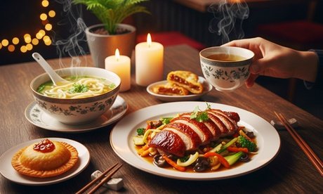 Für 4 Personen: 3-Gänge-Enten-Menü inkl. Willkommenstee