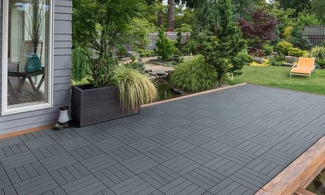 WPC-Holzfliesen: Hellbraun / 9 m²