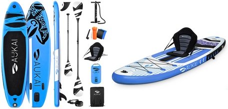 AUKAI Stand-Up-Paddleboard SUP-320-Pro-Ocean: Grau