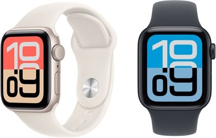 Apple Watch SE3: 44mm Gehäuse mit Sportarmband in M-L / Polarstern