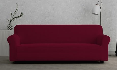 Elastischer Sofabezug „Leslie“: 3-Sitzer / Dunkelgrau