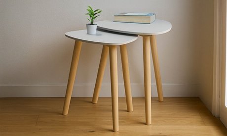 2er-Set moderne Beistelltische im Skandi-Stil